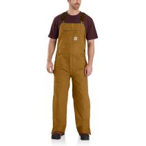 Carhartt Brown Washed Duck Bib Overalls - Quilt Lined
