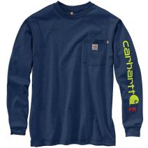Dark Blue Heather Flame-Resistant Force® Signature Logo Sleeve T-Shirt