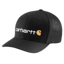 Black Rugged Flex® Fitted Canvas Mesh-Back Graphic Cap