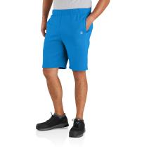 Marine Blue Heather Relaxed Fit Midweight Fleece Short - 9 Inch