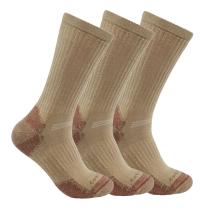 Khaki Midweight Cotton Blend Crew Sock 3-Pack