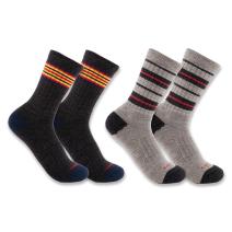 Assorted Midweight Stripe Crew Sock 2-Pack