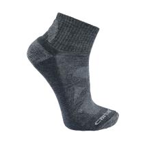 Carbon Heather Midweight Merino Wool Blend Quarter Sock