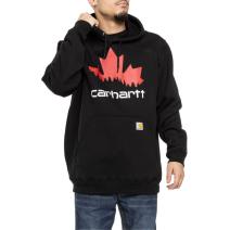 Black Loose Fit Midweight Canada Graphic Hooded Sweatshirt