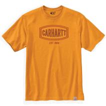 Marigold Heather Loose Fit Heavyweight Short-Sleeve Logo Graphic T-Shirt