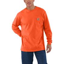 Bright Orange Long Sleeve Workwear Crewneck T-Shirt