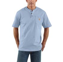 Fog Blue Short Sleeve Workwear Henley T-Shirt