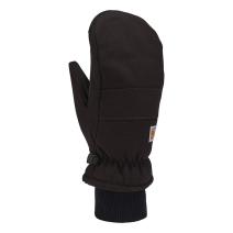Black Women's Insulated Duck Synthetic Leather Knit Cuff Mitt