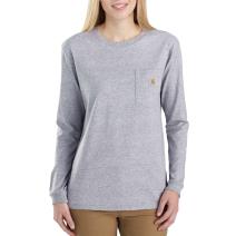 Heather Gray Women's WK126 Workwear Pocket Long Sleeve T-Shirt