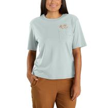 Dew Drop Women's TENCEL™ Fiber Series Loose Fit Lightweight Short-Sleeve Flower Pocket T-Shirt