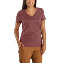 Apple Butter Women's TENCEL™ Fiber Series Relaxed Fit Lightweight Short-Sleeve Carhartt Graphic V-Neck T-Shirt
