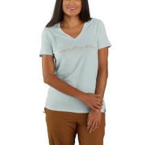 Dew Drop Women's Relaxed Fit Lightweight Short-Sleeve Carhartt Graphic V-Neck T-Shirt