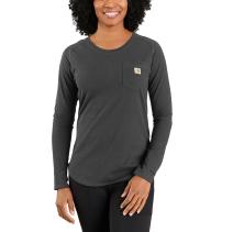Carbon Heather Women's Force® Relaxed Fit Midweight Long-Sleeve Pocket T-Shirt
