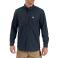 Navy Carhartt 102538 Front View - Navy | Model is 6'2" with a 40.5" chest, wearing Medium