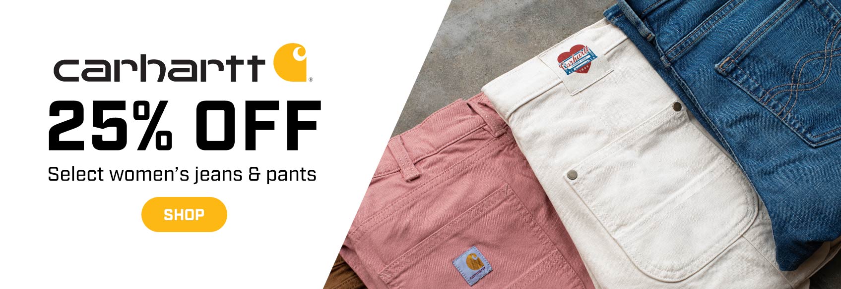 Carhartt women's jeans and pants sale Women's jeans and pants lying flat on the ground -25% Off.