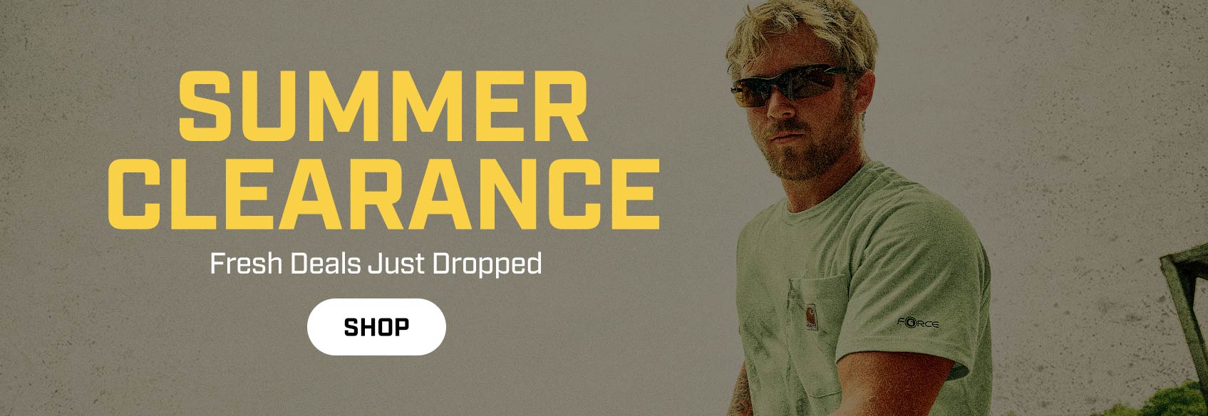 Summer Clearance Sale A man working outside in a carhartt force t-shirt