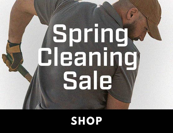 Spring Cleaning Sale A man with a shovel working outsite in Carhartt spring gear