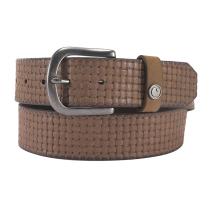 Brown Saddle Leather Basketweave Belt