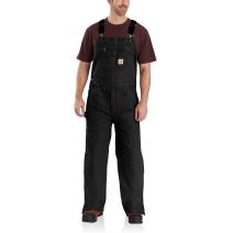 Black Washed Duck Bib Overalls - Quilt Lined
