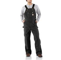 Black Loose Fit Firm Duck Bib Overall