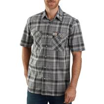 Black Rugged Flex® Relaxed Fit Lightweight Snap-Front Plaid Shirt