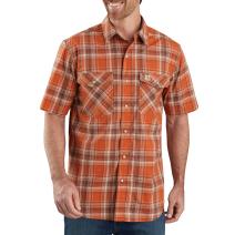 Harvest Orange Rugged Flex® Relaxed Fit Lightweight Snap-Front Plaid Shirt