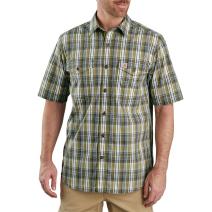 Warm Yellow Force® Relaxed Fit Short Sleeve Plaid Shirt