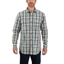 Blue Cast Relaxed Fit Long Sleeve Plaid Shirt
