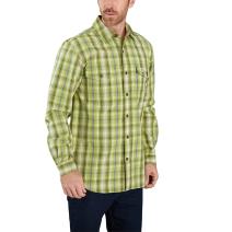 Pasture Green Relaxed Fit Long Sleeve Plaid Shirt
