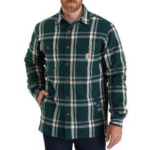 Ink Green Relaxed Fit Flannel Sherpa Lined Shirt Jac