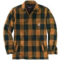 Carhartt Brown Relaxed Fit Heavyweight Flannel Sherpa-Lined Shirt Jac