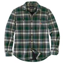 Canopy Green Rugged Flex® Relaxed Fit Midweight Flannel Fleece-Lined Shirt
