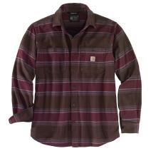 Dark Brown Stripe Rugged Flex® Relaxed Fit Midweight Flannel Fleece-Lined Shirt