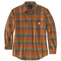 Carhartt Brown Loose Fit Heavyweight Flannel Long-Sleeve Plaid Shirt