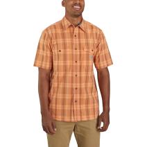 Dusty Orange Rugged Flex® Relaxed Fit Lightweight Plaid Short Sleeve Shirt 