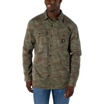 Army Green Camo Rugged Flex&reg; Relaxed Fit Canvas Fleece-Lined Shirt Jac