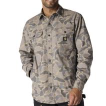 Khaki Vintage Camo Rugged Flex® Relaxed Fit Canvas Fleece-Lined Shirt Jac
