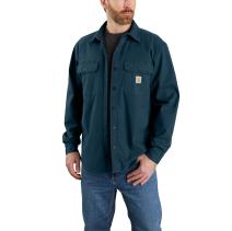 Night Blue Rugged Flex® Relaxed Fit Canvas Fleece-Lined Shirt Jac