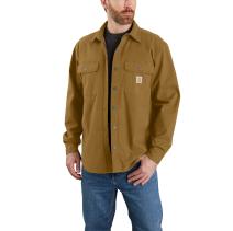 Oak Brown Rugged Flex® Relaxed Fit Canvas Fleece-Lined Shirt Jac