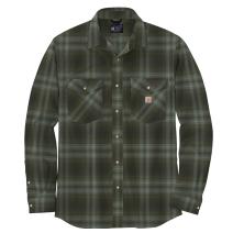 Basil Rugged Flex® Relaxed Fit Midweight Flannel Long-Sleeve Snap-Front Plaid Shirt
