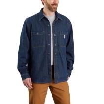 Glacier Relaxed Fit Denim Fleece Lined Snap-Front Shirt Jac
