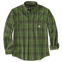 Chive Loose Fit Midweight Chambray Long-Sleeve Plaid Shirt