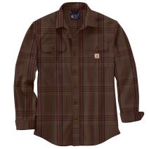 Chestnut Loose Fit Heavyweight Flannel Long-Sleeve Plaid Shirt