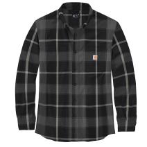 Black Rugged Flex® Relaxed Fit Midweight Flannel Long-Sleeve Plaid Shirt