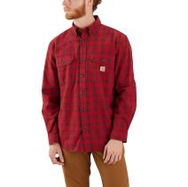 Crabapple Loose Fit Midweight Chambray Long-Sleeve Plaid Shirt