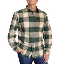 Frosted Balsam/Oatmilk Loose Fit Heavyweight Flannel Long-Sleeve Plaid Shirt