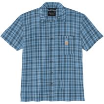 Storm Blue Force Sun Defender™ Relaxed Fit Lightweight Short-Sleeve Plaid Shirt