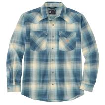 Storm Blue Montana Rugged Flex™ Relaxed Fit Lightweight Long-Sleeve Snap-Front Plaid Shirt