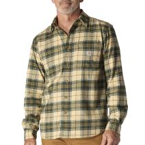 Forestry Green Rugged Flex™ Relaxed Fit Midweight Flannel Long-Sleeve Plaid Shirt