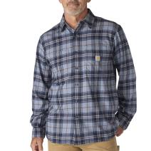Light Faded Navy Rugged Flex™ Relaxed Fit Midweight Flannel Long-Sleeve Plaid Shirt